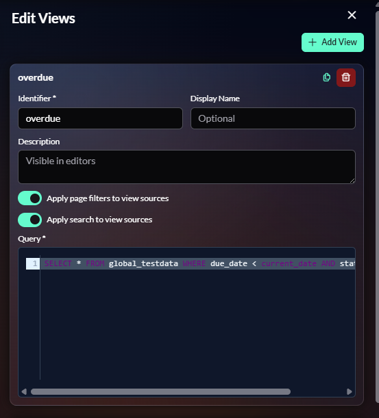 Views editor voor semantische datalagen